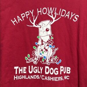 Ugly dog pub Christmas Lights long sleeve tshirt 2XL Cashiers Highlands NC